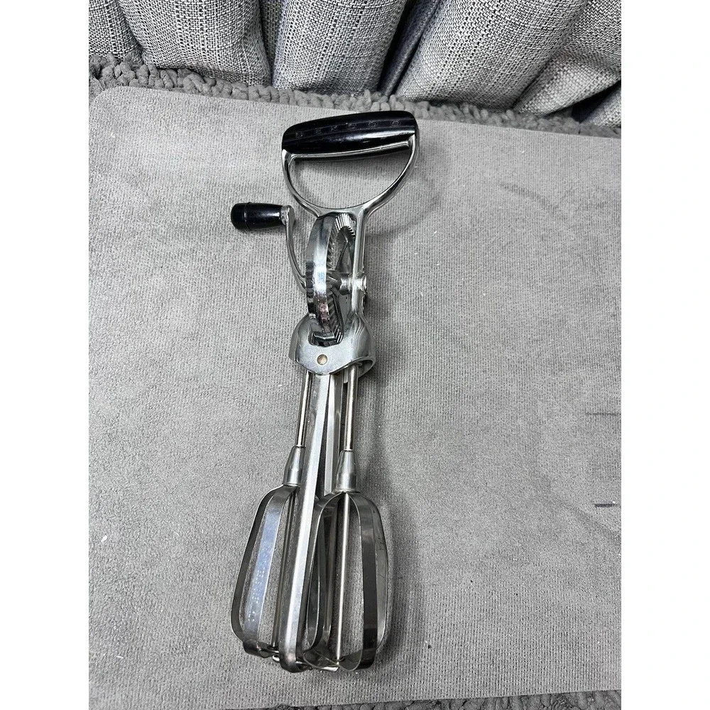Vintage 50s Oekcoo Manual Hand Held Mixer Beater Stainless Steel USA